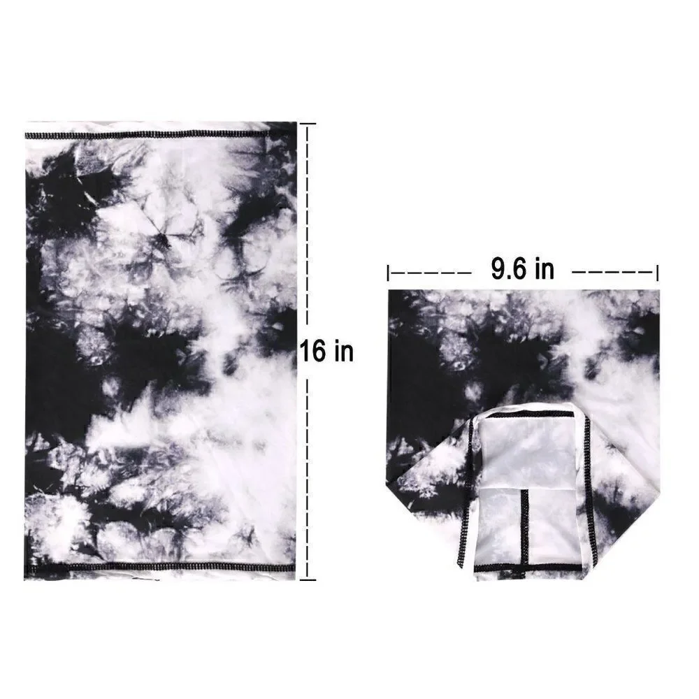 Neck Gaiter Face Mask Black Tie Dye Bandana Scarf